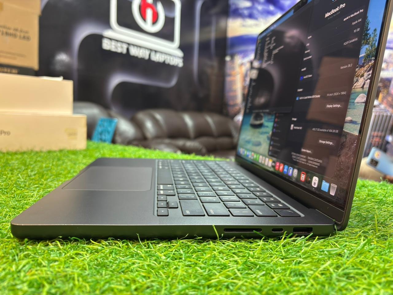 Apple MacBook Pro M4 chip laptop keyboard and trackpad